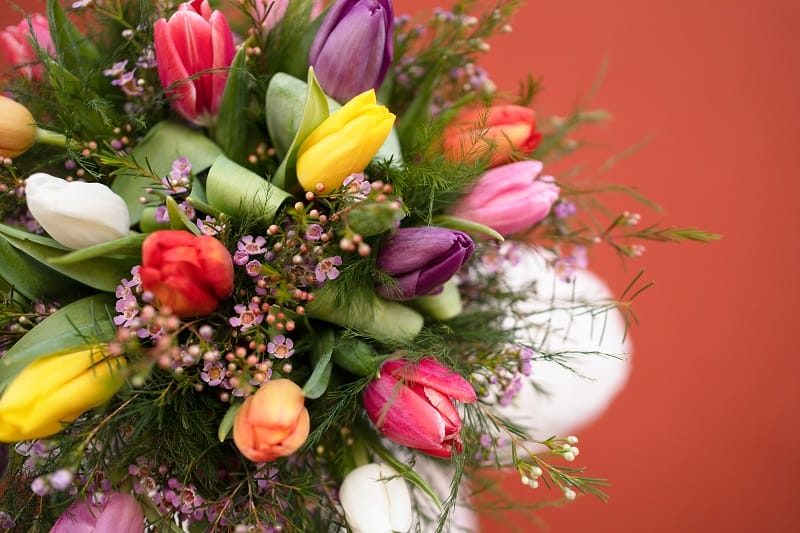 Bouquet de tulipes multicolore