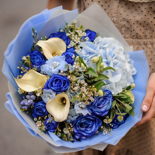 Bouquet de fleurs bleues